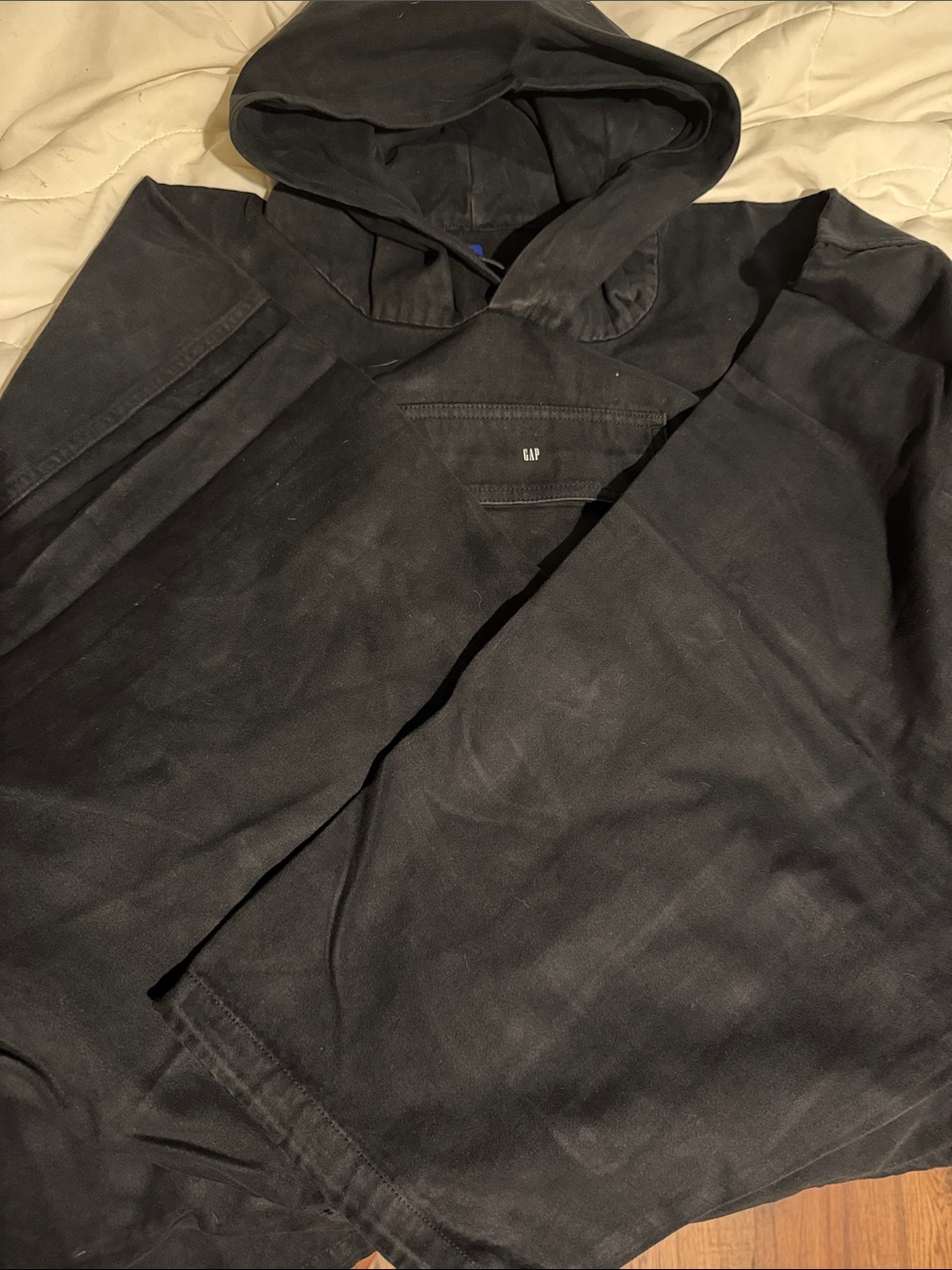 Yeezy GAP Black Hooded Pullover with Small Logo